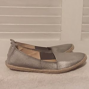 Yosi Samra Silver Canvas Flats